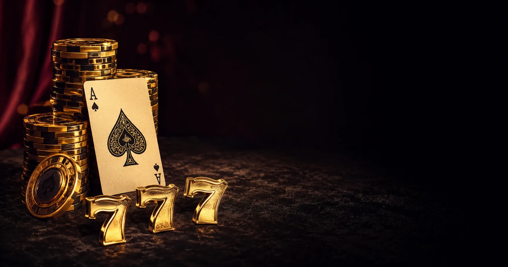 Ninewin Casino slot reels, chips and Ace of Spades